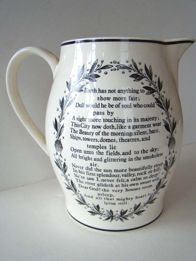 The 'LONDON' Jug with quotation from Dr. Samuel Johnson and poem by William Wordsworth by Wedgewood circa 1970 — image 2